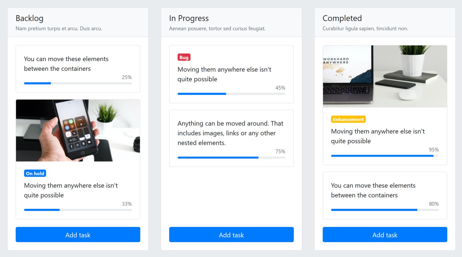 Bootstrap 5 Kanban Board