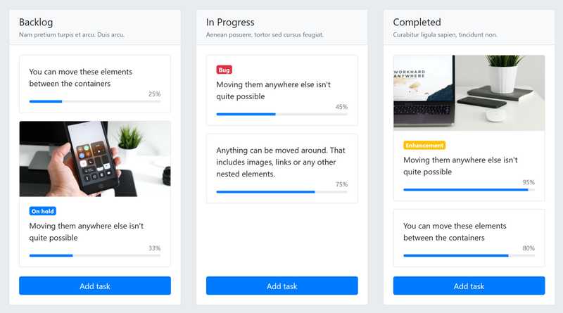 Bootstrap Code Snippets - AdminKit